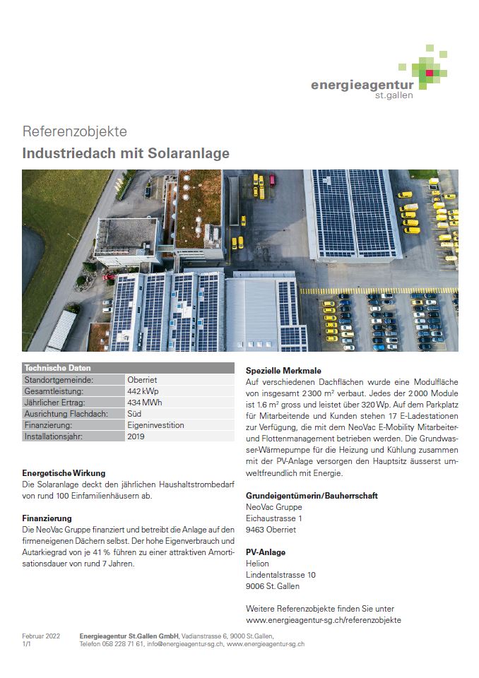 Industriedach in Oberriet