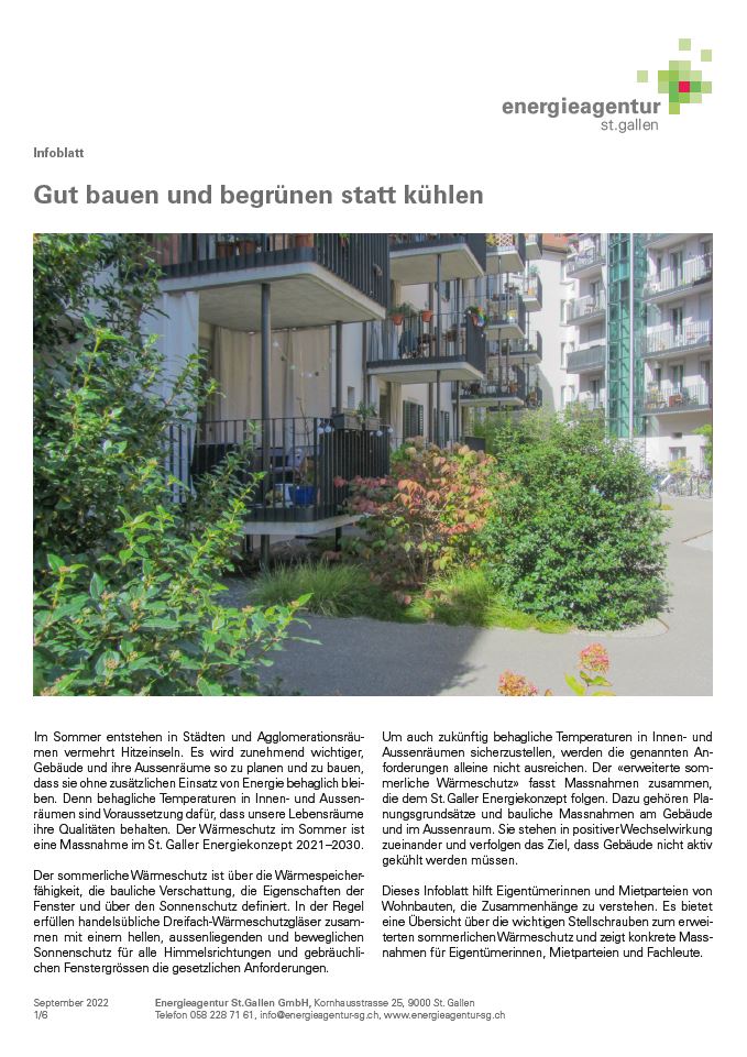 Gut bauen und begrünen statt kühlen
