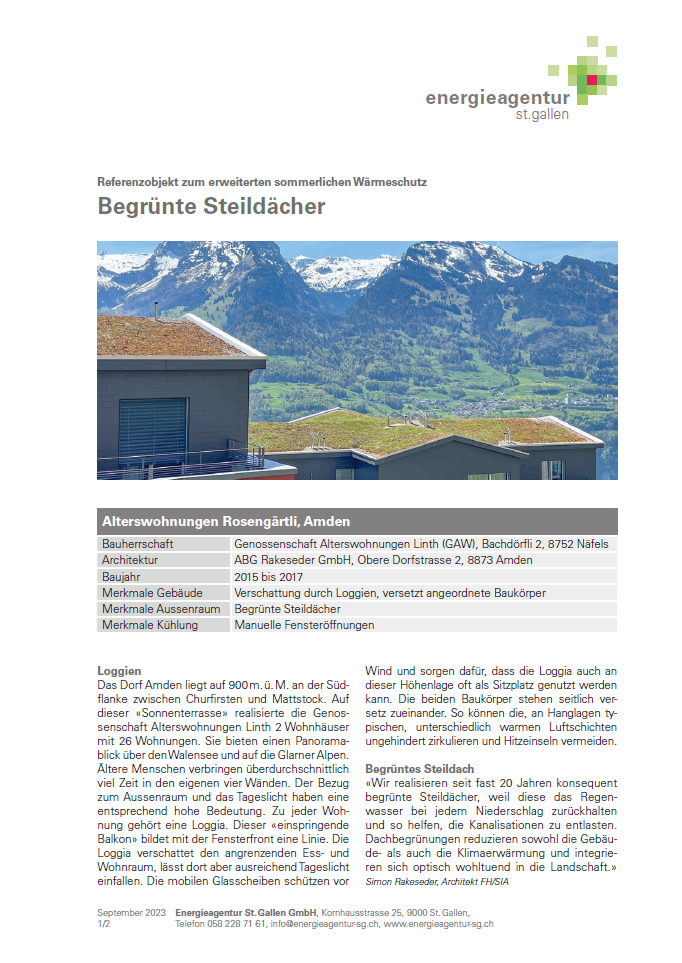 Begrünte Steildächer
