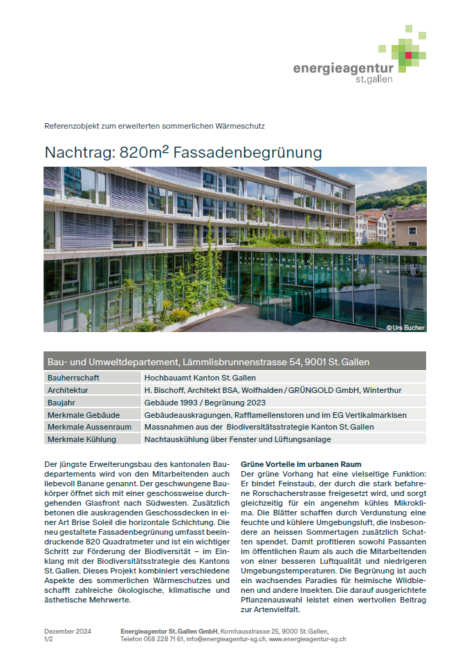 Nachtrag: 820m² Fassadenbegrünung